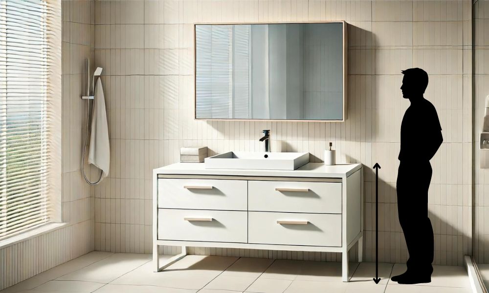 A Bathroom Vanity Unit with Human Silhoutte