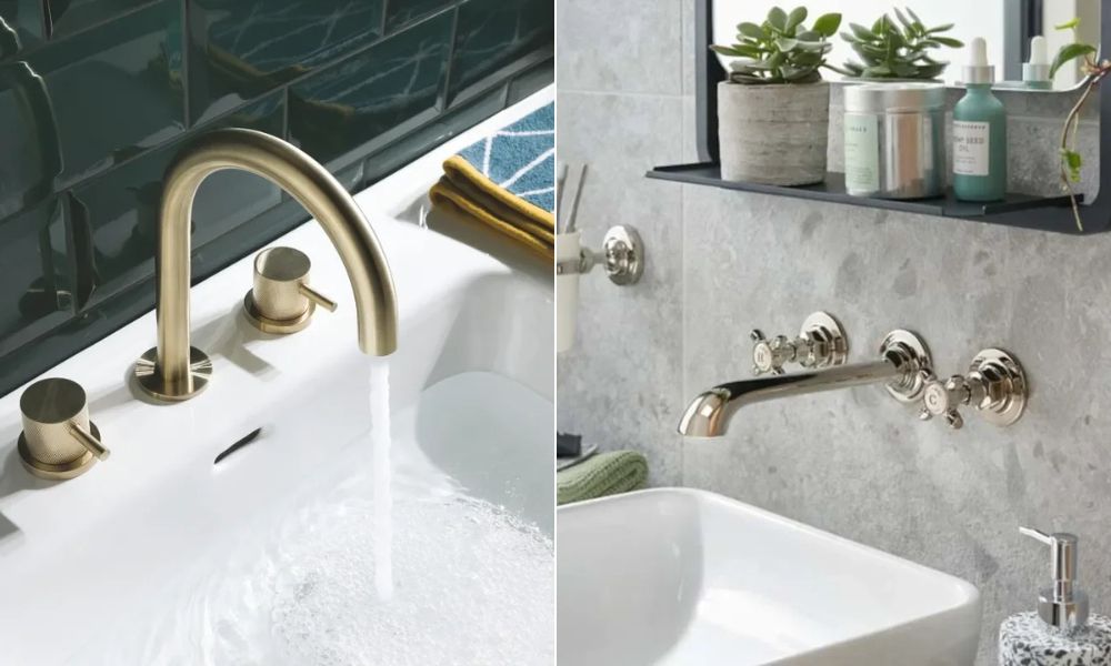 Basin Gold and Chrome Taps