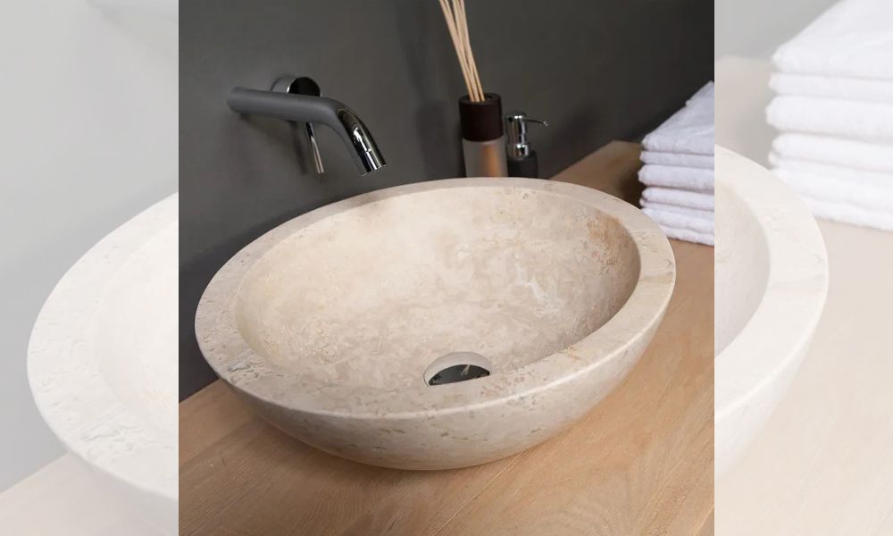 Forzalaqua Roma Natural Stone Basin Travertine