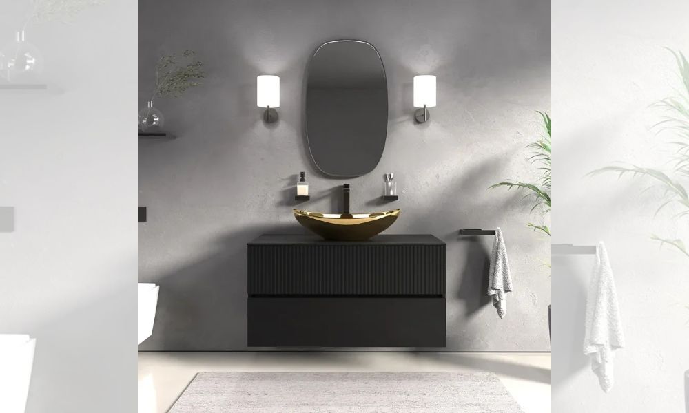 Jasmine 1000mm Black Wall Hung Vanity Unit