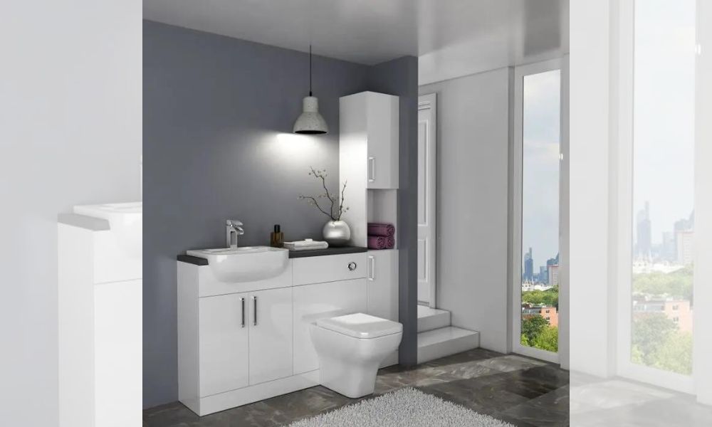 Oliver Fitted Furniture: Combination Vanity Unit, Toilet & Tall Storage