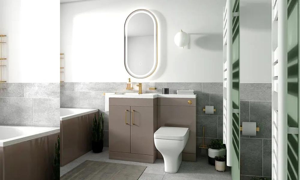 Pemberton Gold 1100mm Combination Vanity, Basin & Toilet Unit