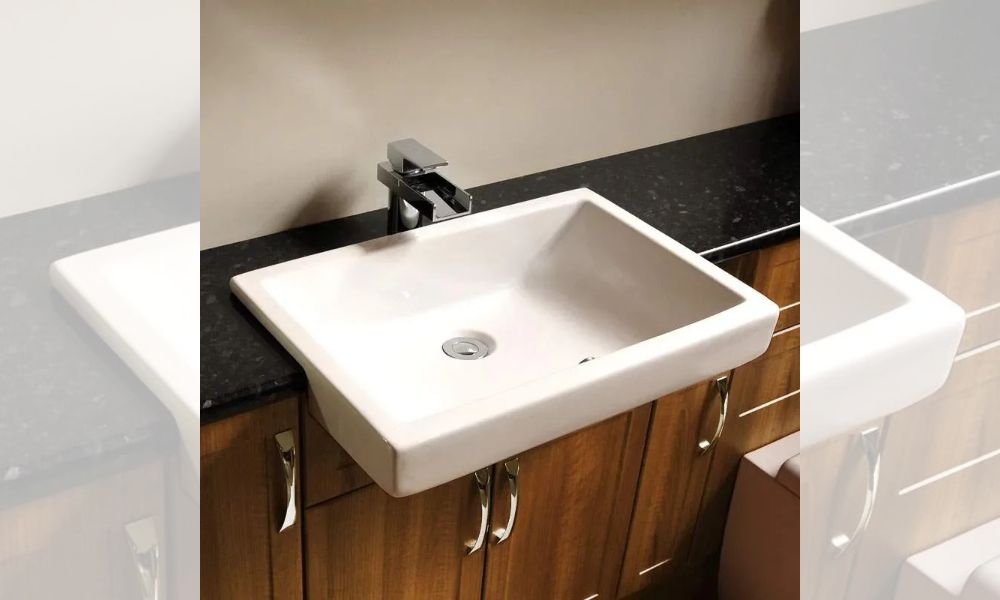 Titanio Square Semi-Recessed Basin