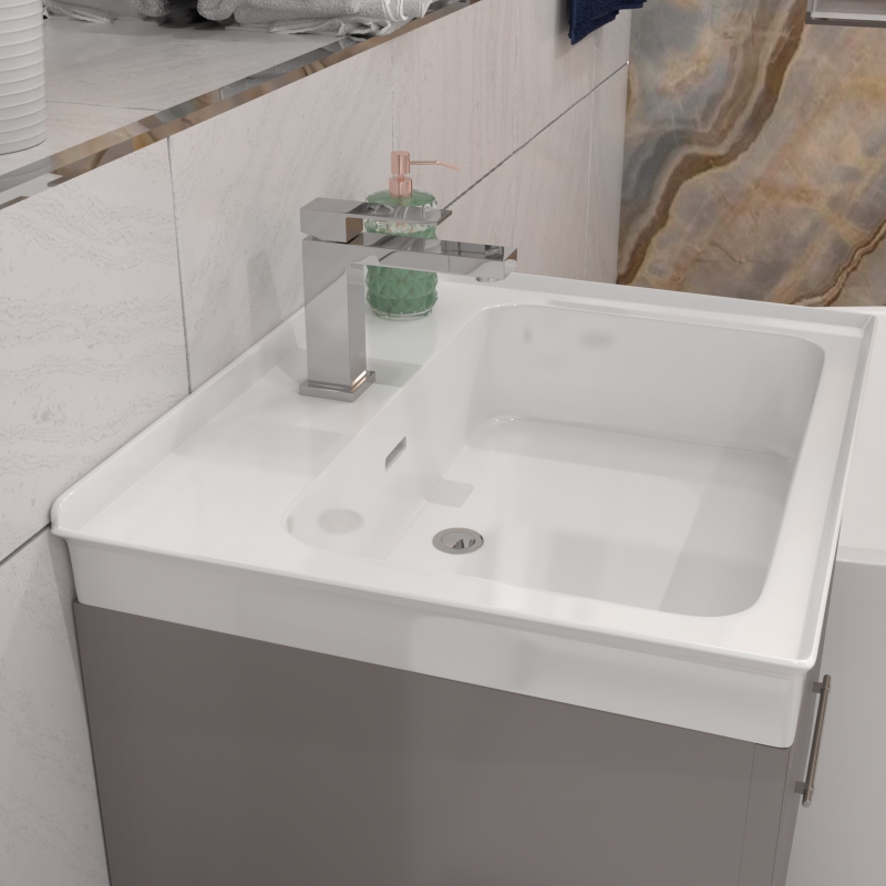600mm Cashmere Wall Hung Vanity Unit with Deep Basin - Chester ...