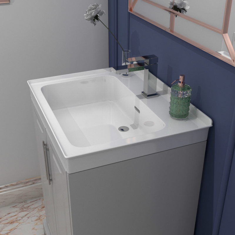 Chester 600mm Vanity Unit Pearl Grey | Buy Online at Bathroom City