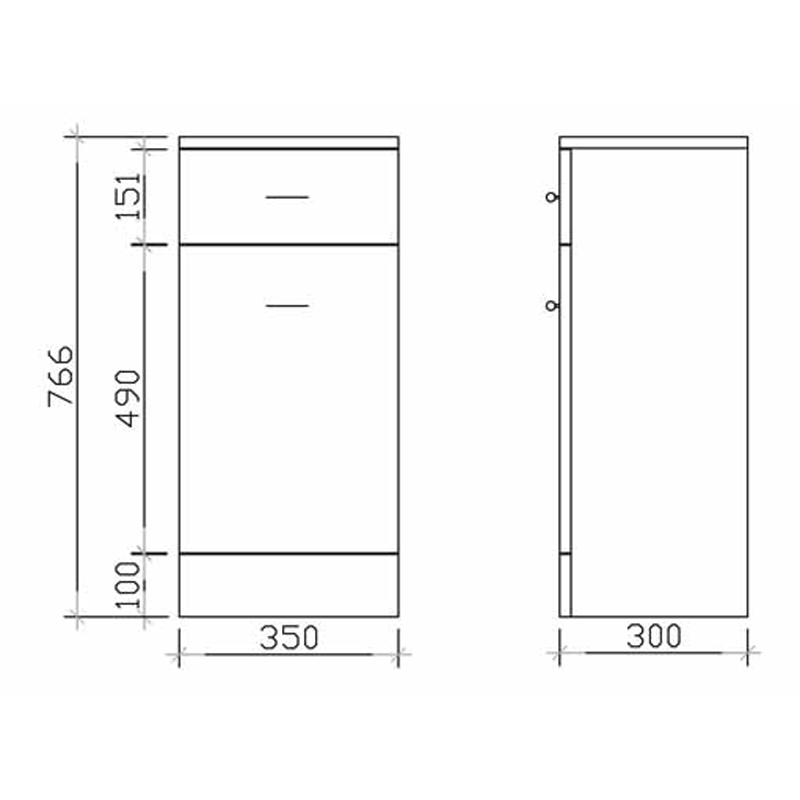 New Ecco 350 X 300 Laundry Basket Specification Diagram