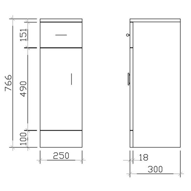 New Ecco 250 X 300 Cupboard Specification Diagram