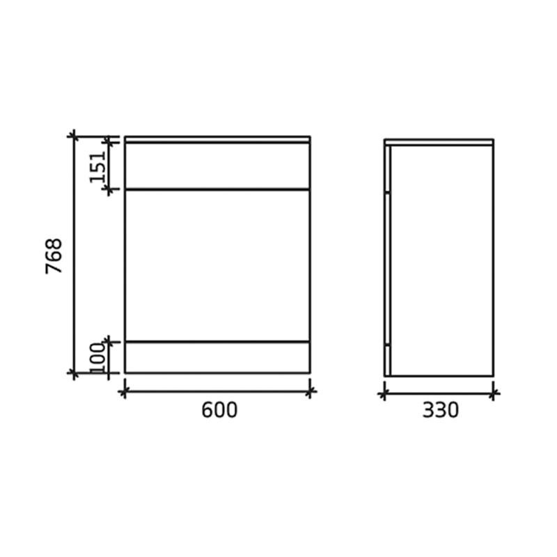 New Ecco 600 X 330 Back To Wall Unit Specification Diagram