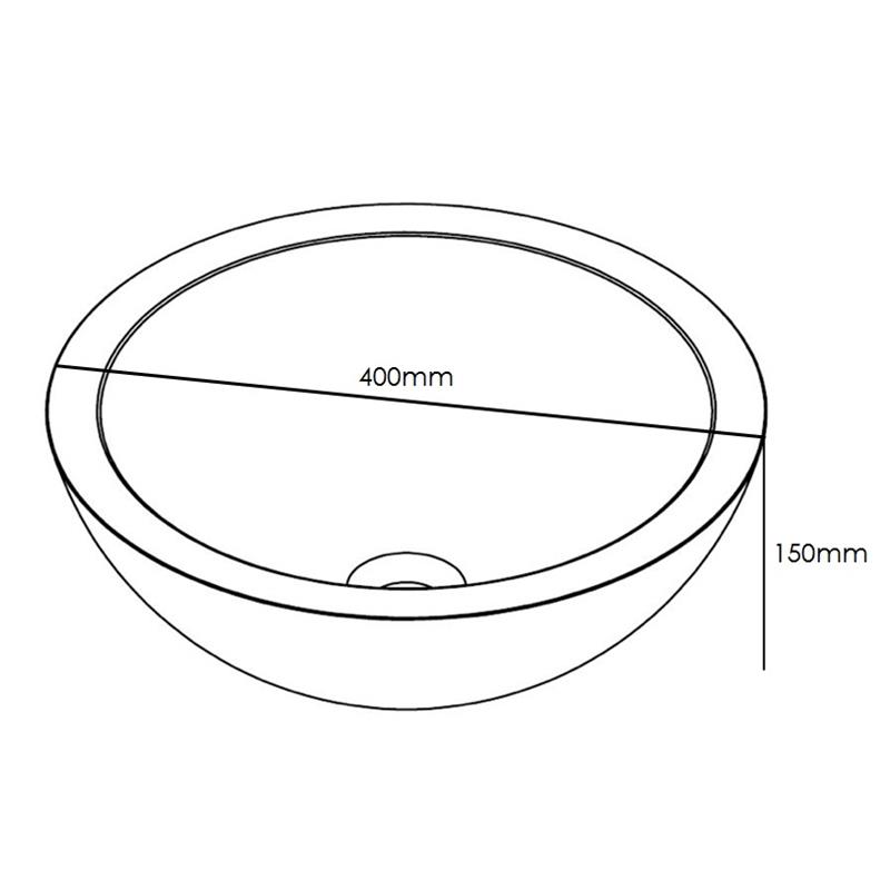 Forzalaqua Roma Natural Stone Basin Travertine Specification Diagram