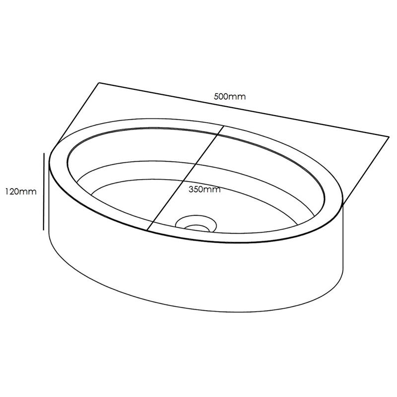 Forzalaqua Firenze Natural Stone Basin Washbowl Travertine Specification Diagram