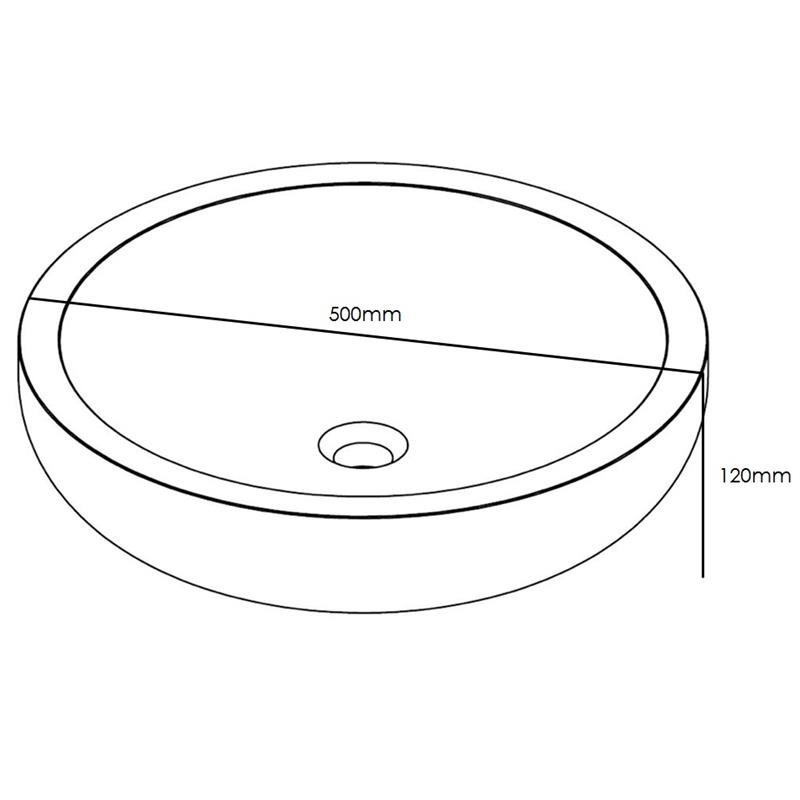 Forzalaqua Verona XL Natural Stone Basin Granite Specification Diagram