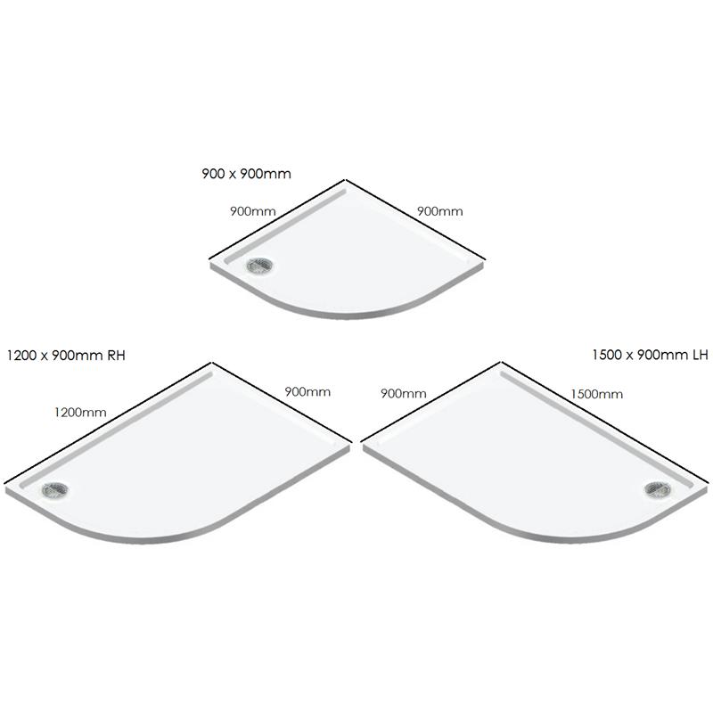 Universal 40 Curved Shower Tray Specification Drawing