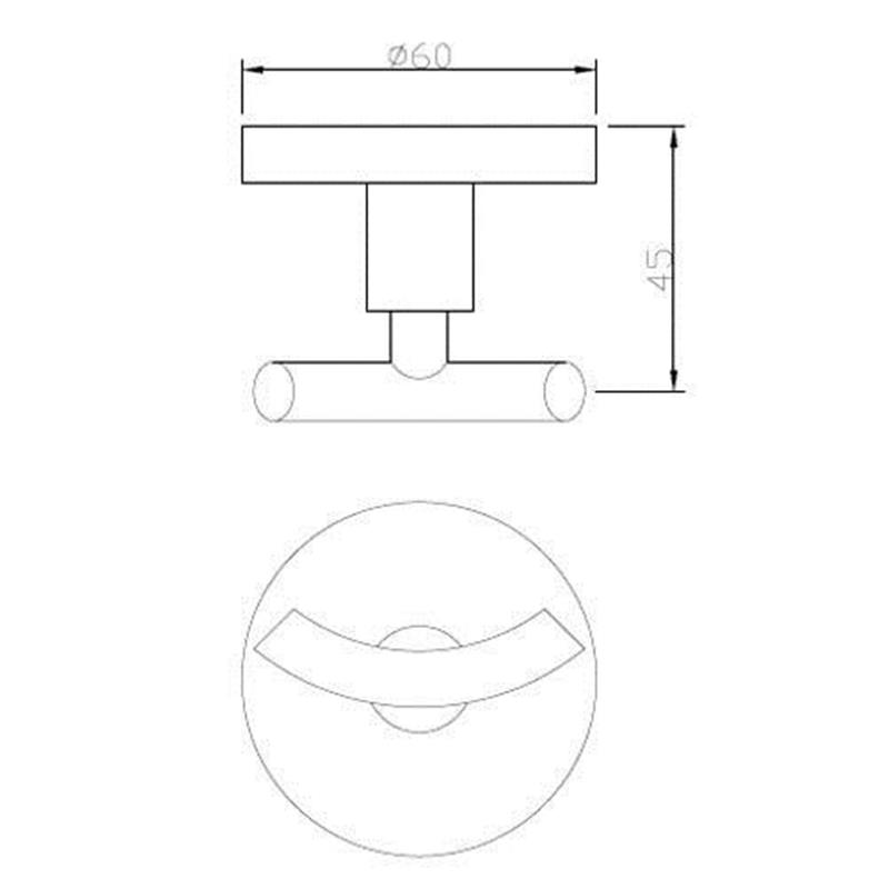 Continental Double Robe Hook Specification Diagram