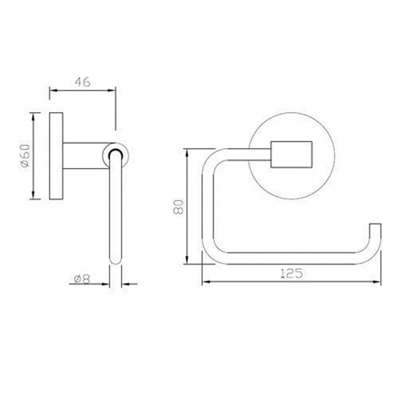 Continental Toilet Paper Holder Specification Diagram