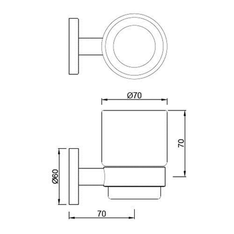 Line drawing of Continental Tumbler Holder