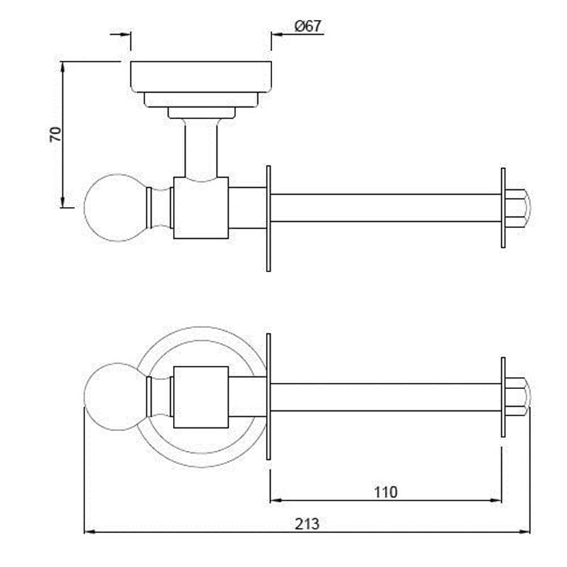 Queens Toilet Paper Holder Specification Diagram