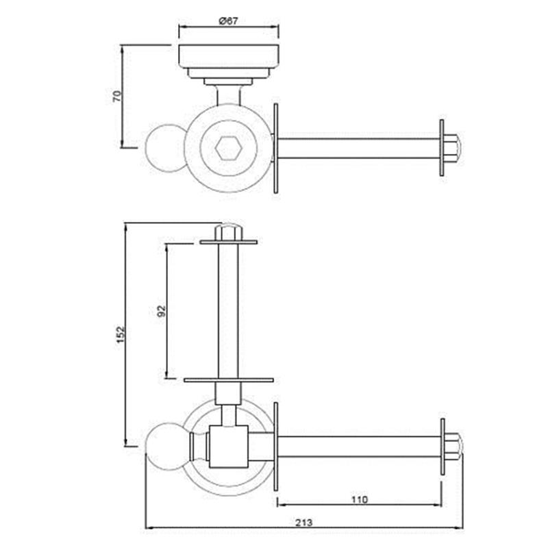 Queens Toilet Paper Holder Twin Type Specification Diagram