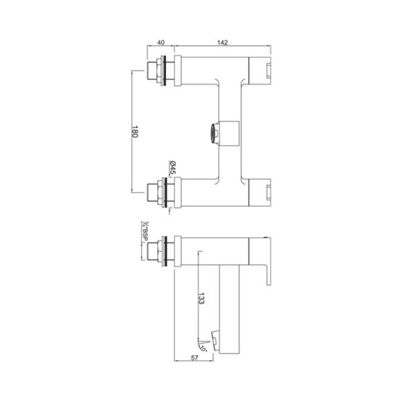 Fusion Bath Filler H Type, LP 0.3 Specification Diagram