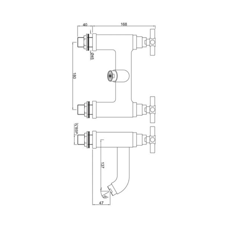 Solo Bath Filler H type, LP 0.3 Specification Diagram