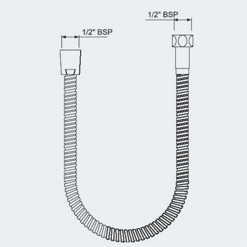 Chrome Plated Metal Hose Specification Diagram