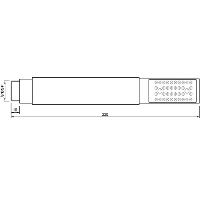 Single Function 24mm Diameter Round Shape Hand Shower, LP 0.3 Specification Diagram