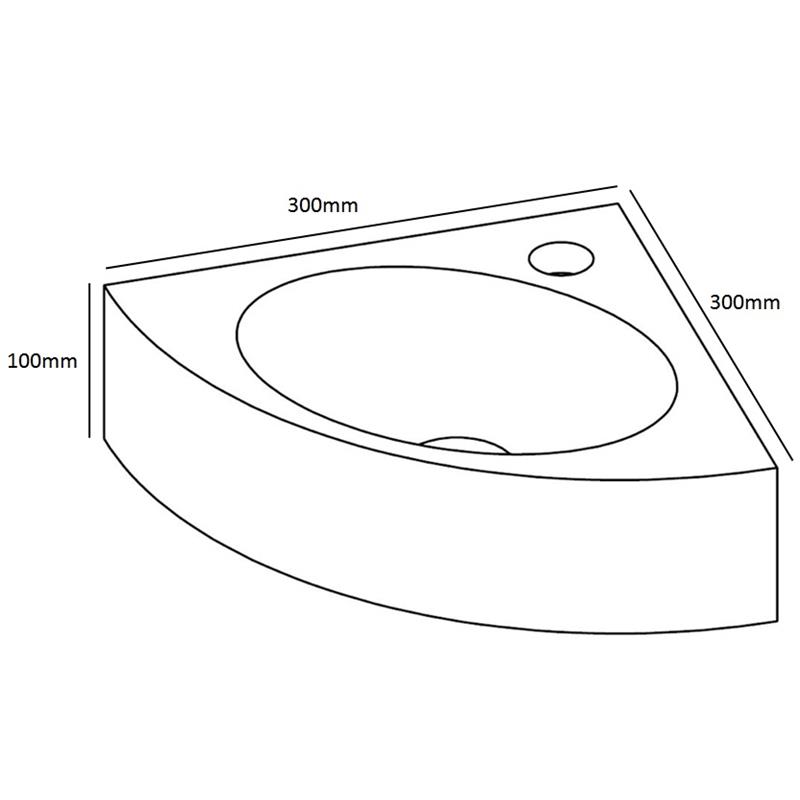 Forzalaqua Turino Stone Cloakroom Basin Cloudy Marble Specification Diagram