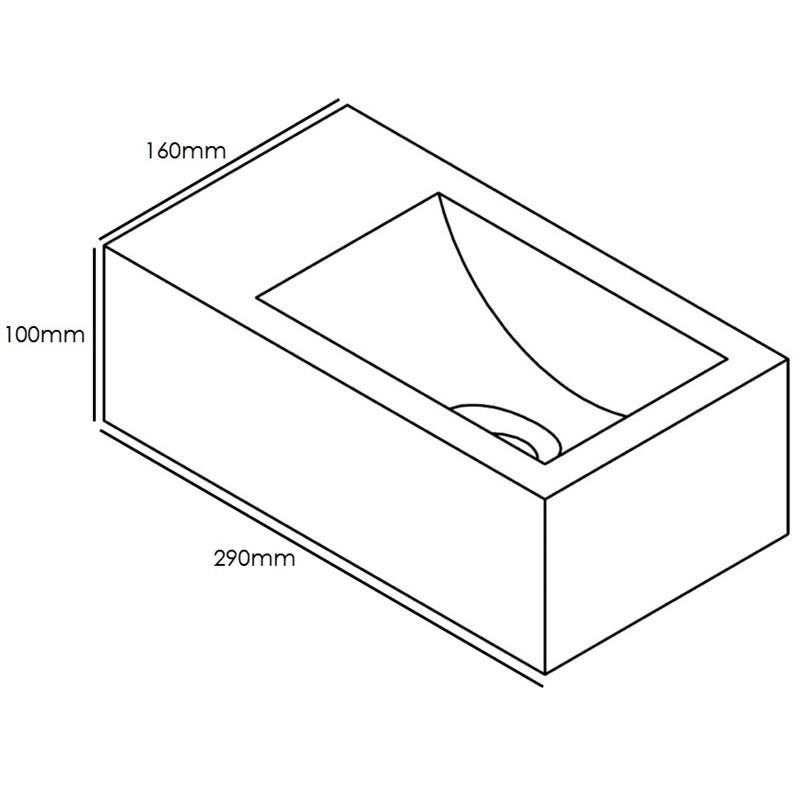 Forzalaqua Venetia XS Natural Stone Cloakroom Basin Cloudy Marble Specification Diagram