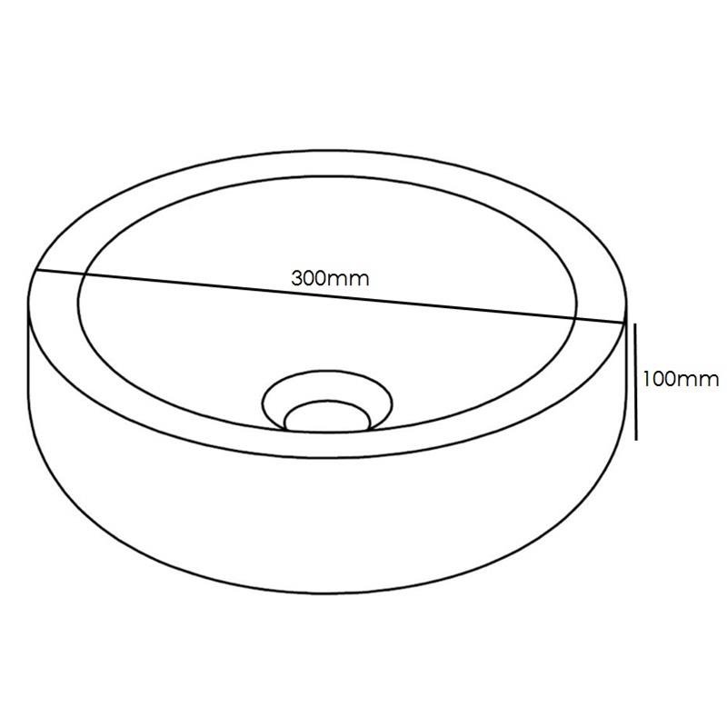 Forzalaqua Verona XS Natural Stone Basin Travertine Specification Diagram