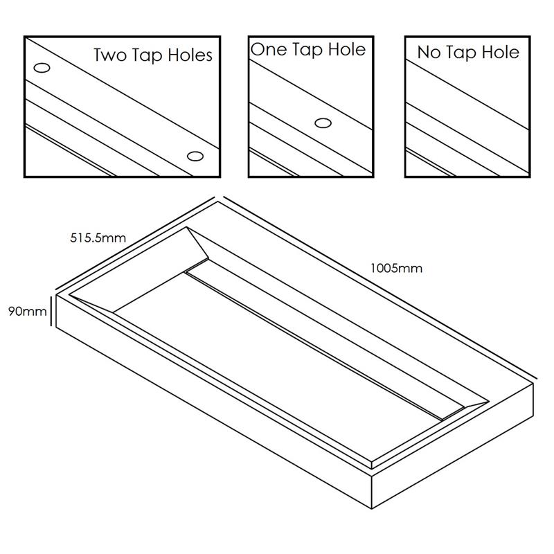 Forzalaqua Bellezza 100 Natural Stone Basin Travertine Specification Diagram