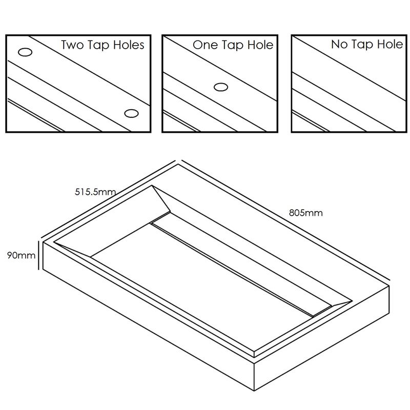 Forzalaqua Bellezza 80 Natural Stone Basin Cloudy Marble Specification Diagram