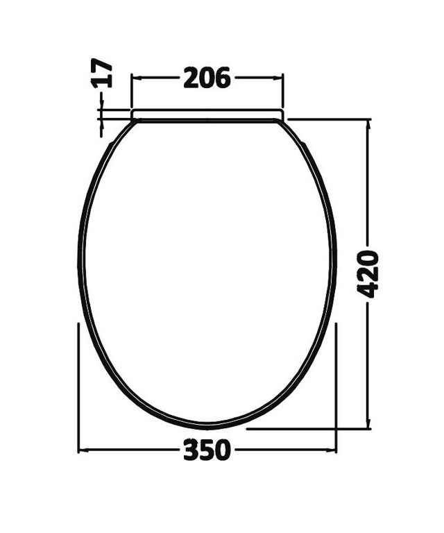 White Standard Round Soft Close Toilet Seat Specification Diagram