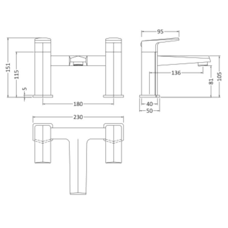 Hardy Bath Filler Specification Drawing