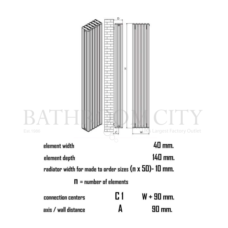 Karo Aluminium Radiator Specification Diagram