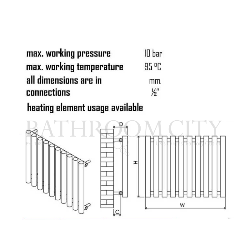 Mayra Steel Designer Radiator Specification Diagram