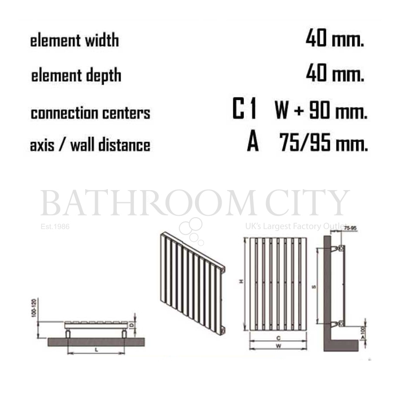 Sarp Stainless Steel Radiator Specification Diagram