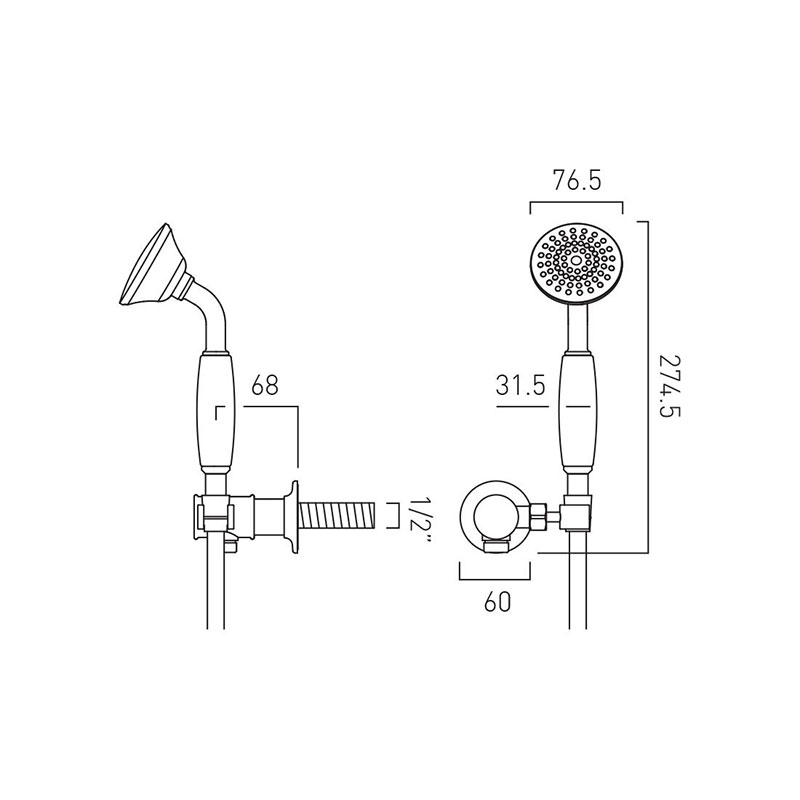 Axbridge Mini Shower Kit Specification Drawing