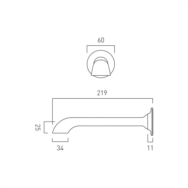 Axbridge Traditional Bath Spout Specification Drawing