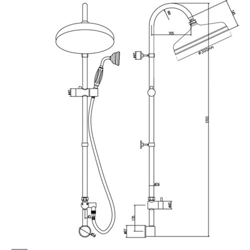 Ultra  Riser Kit With Concealed Elbow Specification Diagram