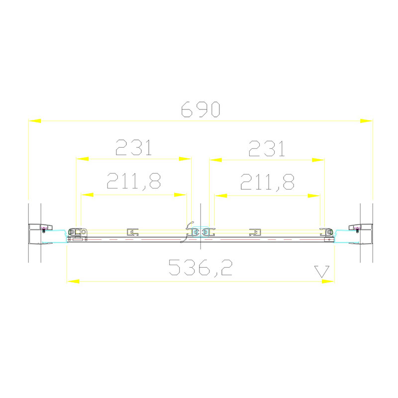 volente bifold shower enclosure 700mm Specification Drawing