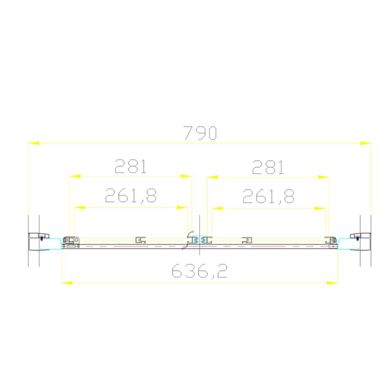 volente bifold shower enclosure 800mm Specification Drawing