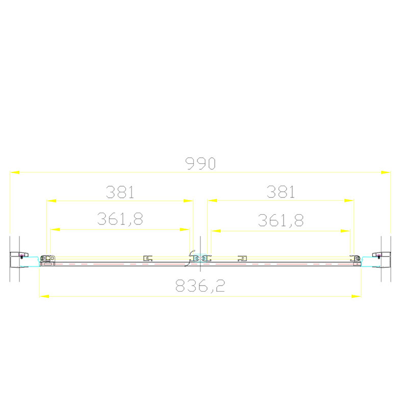 volente bifold shower enclosure 1000mm Specification Drawing