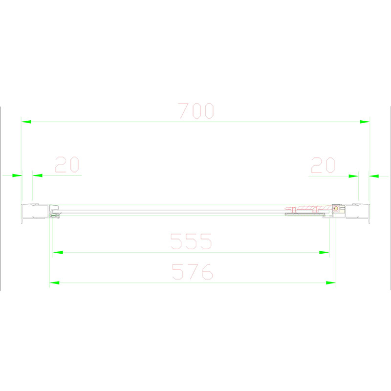 volente hinged shower enclosure 700mm Specification Drawing