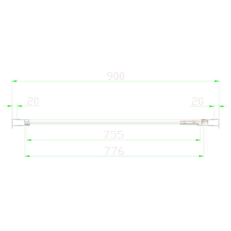 volente hinged shower enclosure 900mm Specification Drawing