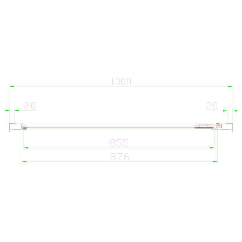 volente hinged shower enclosure 1000mm Specification Drawing