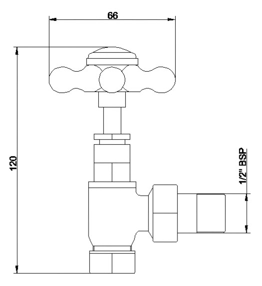 Cross Head Radiator Valves Specification Diagram