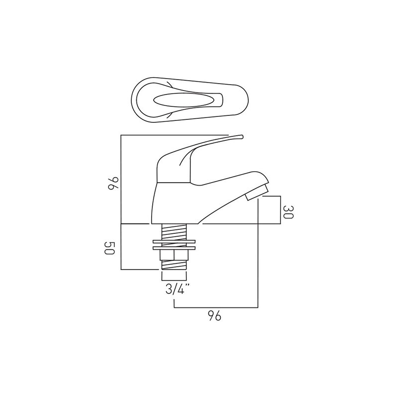 Matrix PAir Bath Pillar Taps Specification Drawing