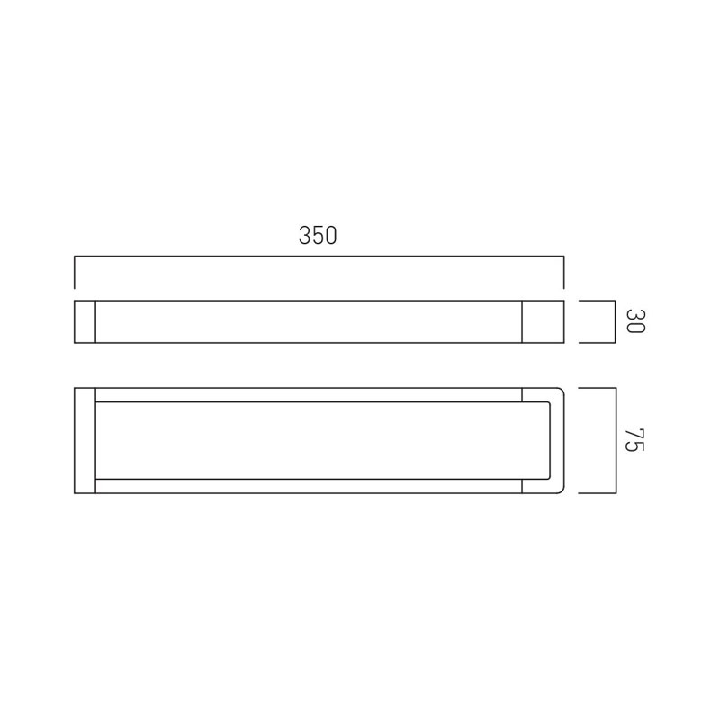 Double Towel Rail Wall Mounted Specification Drawing