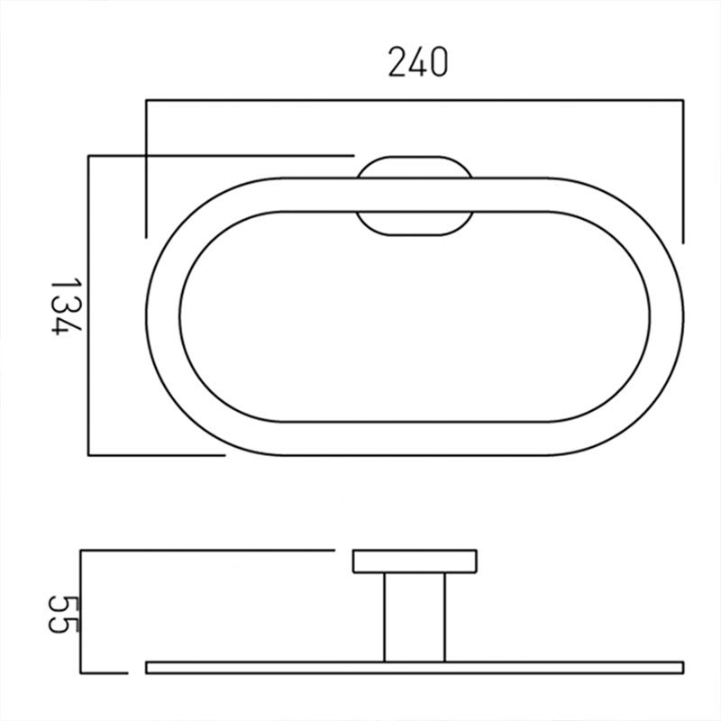 Life Towel Ring Specification Drawing