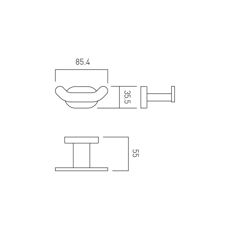 Line drawing of Life Double Robe Hook