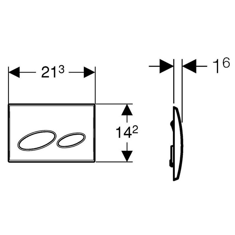 Kappa20 Dual Flush Plate Specification Diagram